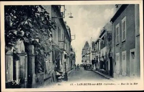 Ak Langrune sur Mer Calvados, Rue de la Mer
