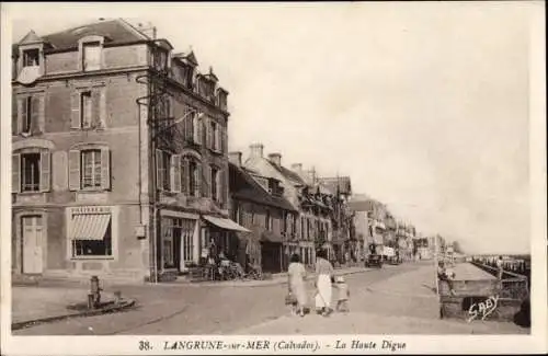 Ak Langrune sur Mer Calvados, La Haute Digue