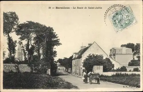 Ak Bernières Calvados, La Route de Saint Aubin