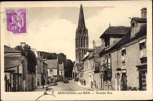 Ak Bernières sur Mer Calvados, Grande Rue