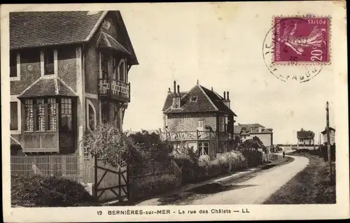 Ak Bernières sur Mer Calvados, La rue des Chalets