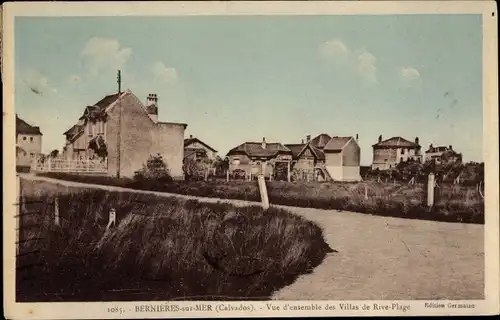 Ak Bernières sur Mer Calvados, Vue d'ensemble des Villas de Rive Plage