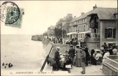 Ak Arromanches Calvados, La Digue