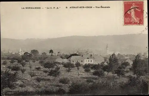 Ak Aunay sur Odon Calvados, Vue Generale