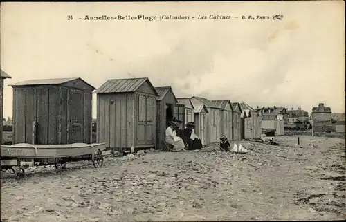 Ak Asnelles La Belle Plage Calvados, Les Cabines