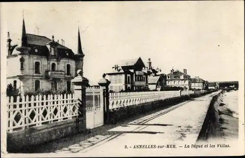 Ak Asnelles sur Mer Calvados, La Digue et les Villas