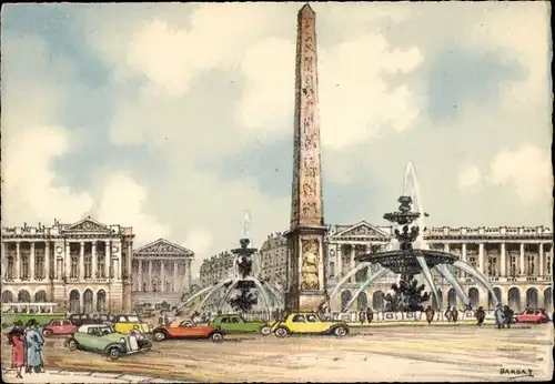 Künstler Ak Barday, Paris VIII. Arrondissement Élysée, La Place de la Concorde