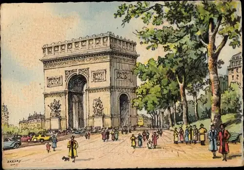 Künstler Ak Barday, Paris VIII. Arrondissement Élysée, L'Arc de Triomphe