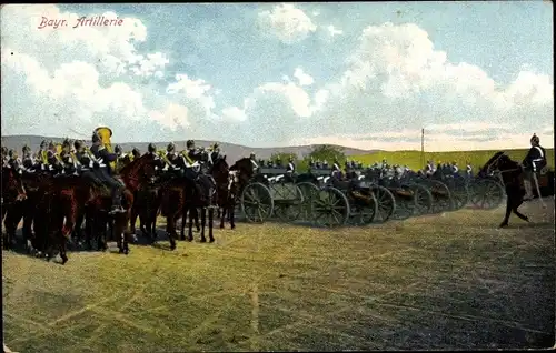 Ak Bayrische Artillerie, Deutsche Soldaten in Uniformen