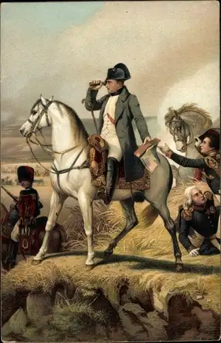 Künstler Ak Vernet, Horace, Napoleon Bonaparte, Schlacht bei Wagram