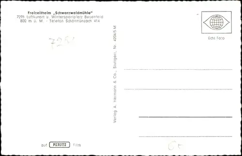 Ak Besenfeld Seewald im Schwarzwald, Freizeitheim Schwarzwaldmühle