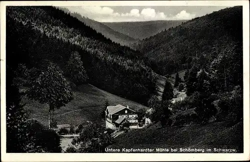 Ak Kapfenhardt Unterreichenbach im Schwarzwald, Untere Kapfenhardter Mühle, Talblick