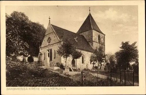 Ak Hohenstaufen Göppingen in Württemberg, Barbarossakirche