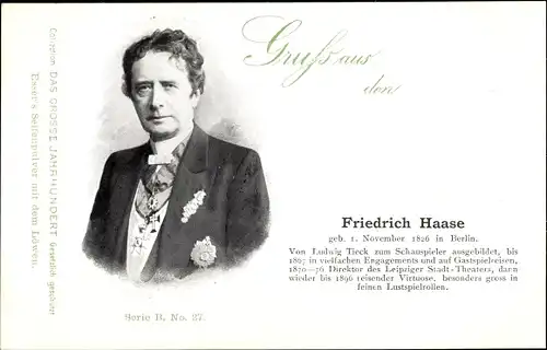 Ak Schauspieler Friedrich Haase, Portrait, Reklame, Esser's Seifenpulver