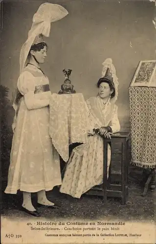 Ak Calvados Frankreich, Histoire du Costume en Normandie, Frauen in Tracht