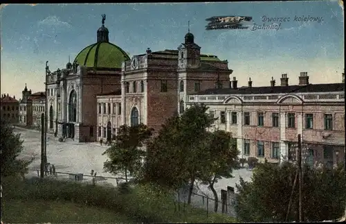 Ak Stanisławów Stanislau Ukraine, Bahnhof