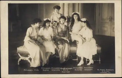 Ak Großherzogin Marie Adelheid von Luxemburg, Charlotte, Hilda, Antonia, Elisabeth, Sophie