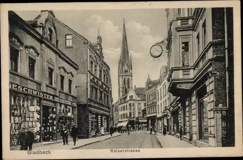 Ak Gladbeck im Ruhrgebiet, Kaiserstraße, Kirche, Handlung