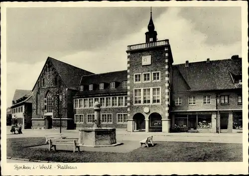 Ak Borken in Westfalen, Rathaus, Brunnen, Handlung