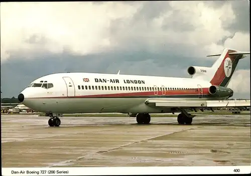 Ak Passagierflugzeug, Boeing 727 200, Britische Fluggesellschaft Dan-Air London