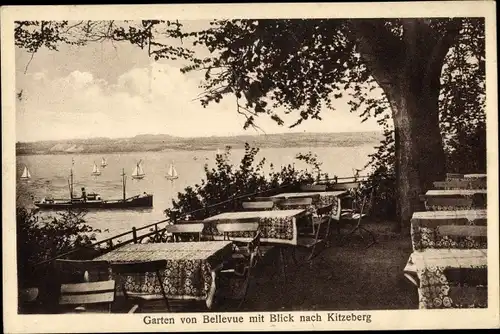 Ak Kiel in Schleswig Holstein, Garten von Bellevue mit Blick nach Kitzeberg