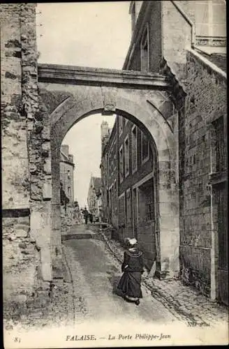 Ak Falaise Calvados, La Porte Philippe Jean