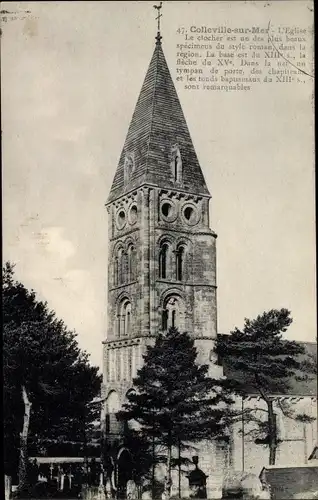 Ak Colleville sur Mer Calvados, L'Eglise