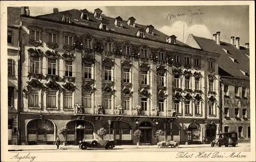 Ak Augsburg in Schwaben, Palast-Hotel Drei Mohren