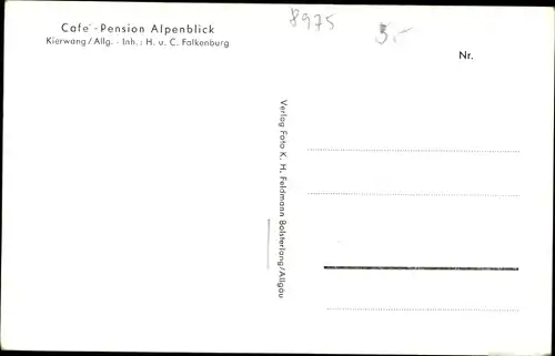 Ak Kierwang Bolsterlang im Allgäu, Cafe Pension Alpenblick