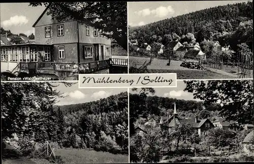Ak Mühlenberg im Solling Holzminden an der Weser, Pension Waldgasthaus