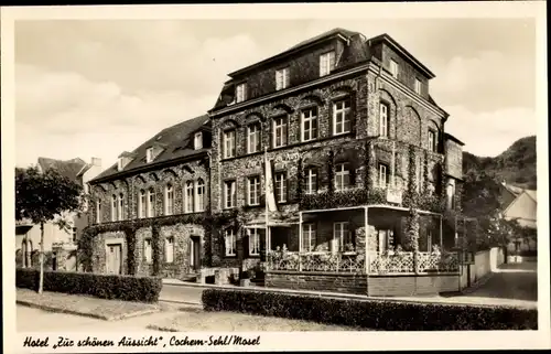 Ak Sehl Cochem an der Mosel, Hotel zur schönen Aussicht, Bes. Josef Oberkirch