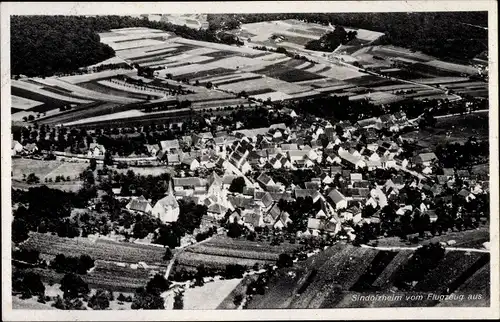 Ak Sindolsheim Rosenberg in Baden, Fliegeraufnahme vom Ort