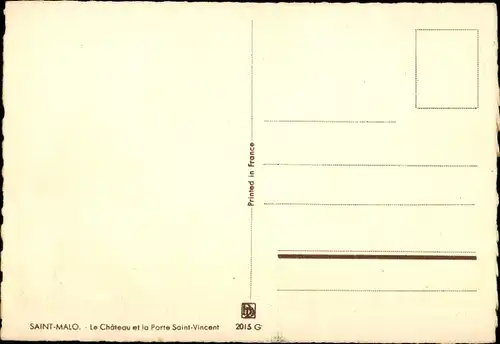 Künstler Ak Barday, Saint Malo Ille et Vilaine Bretagne, Le Chateau, La Porte Saint Vincent