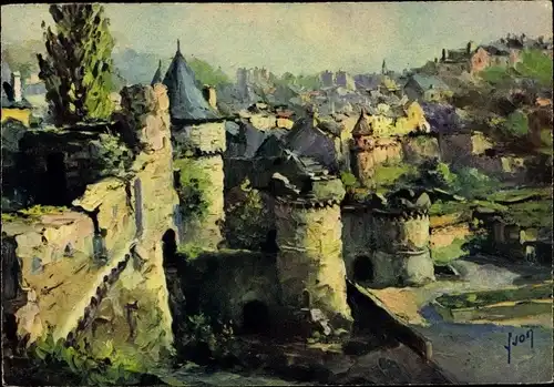 Künstler Ak Yvon, Fougères Ille et Vilaine, Entree du Chateau