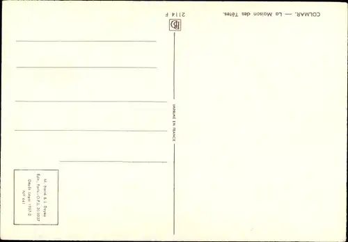 Künstler Ak Colmar Kolmar Elsass Haut Rhin, La Maison des Tetes