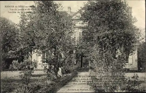 Ak Bény sur Mer Calvados, Manoir, Vue du jardin