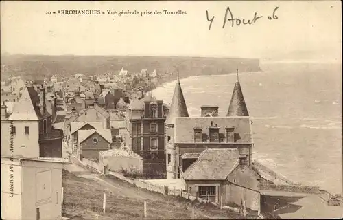 Ak Arromanches Calvados, Vue generale prise des Tourelles