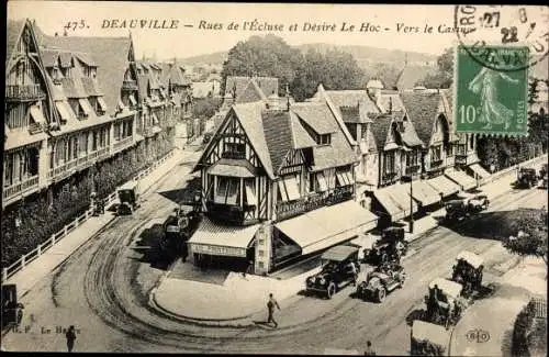 Ak Deauville Calvados, Rues de l'Ecluse et Desire le Hoc