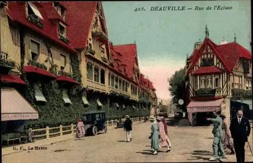 Ak Deauville Calvados, Rue de l'Ecluse