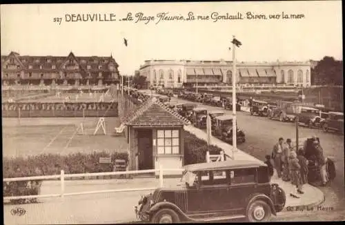 Ak Deauville La Plage Fleurie Calvados, La rue Gontault Biron