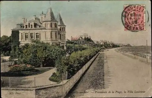 Ak Deauville Calvados, Promenade de la Plage, la Villa Louisiane