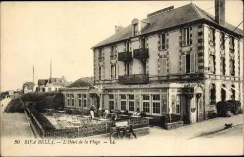 Ak Ouistreham Riva Bella Calvados, L'Hotel de la Plage