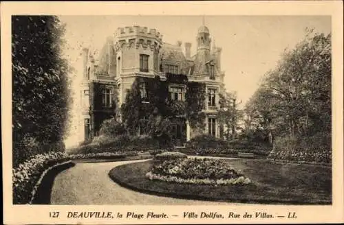 Ak Deauville La Plage Fleurie Calvados, Villa Dollfus, Rue des Villas