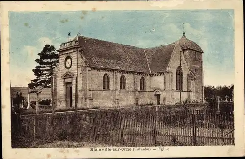 Ak Blainville sur Orne Calvados, Eglise