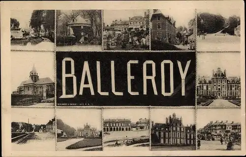 Ak Balleroy Calvados, Ortsansichten, Chateau, Eglise