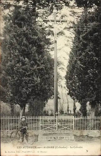 Ak Les Authieux sur Calonne Calvados, Le Calvaire