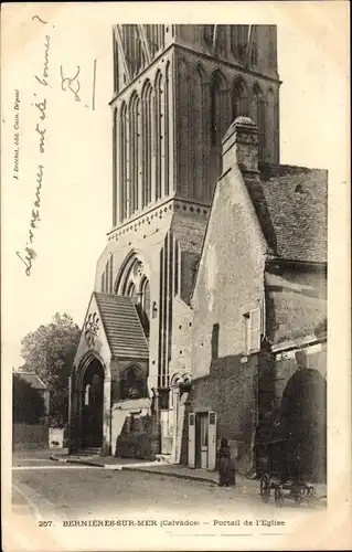 Ak Bernières sur Mer Calvados, Portail de l'Eglise