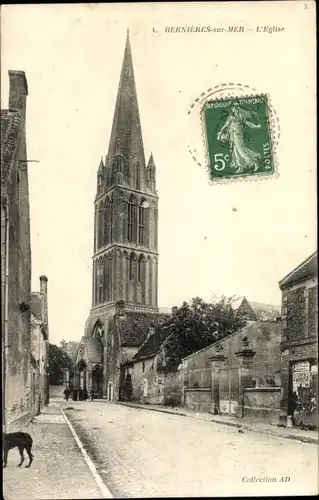 Ak Bernières sur Mer Calvados, L'Eglise