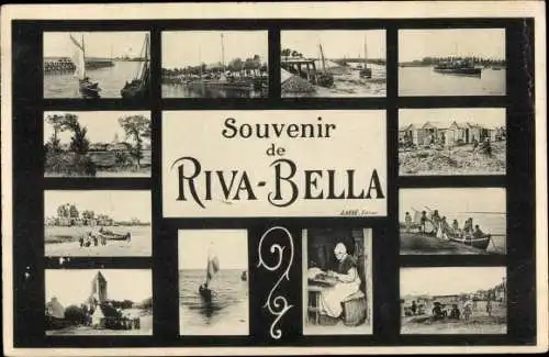 Ak Riva Bella Calvados, Ortsansichten, Hafen, Tracht