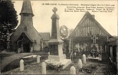 Ak Le Pré d'Auge Calvados, La Boissiere, Monument